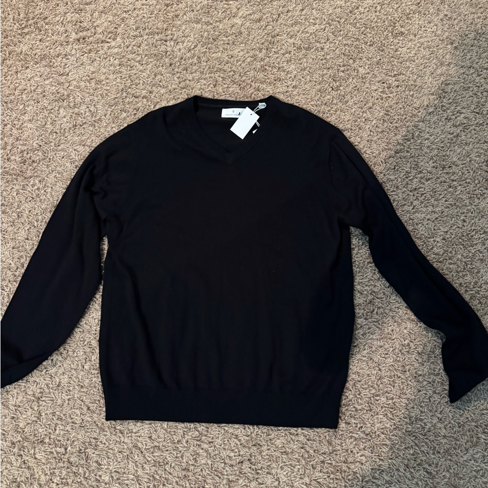Elegant Black V-Neck Sweater for Men